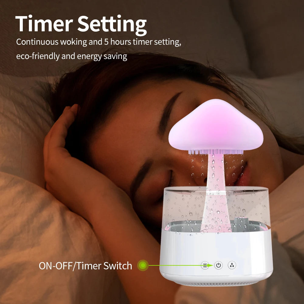 Aromatherapy Humidifier - Relax Cloud Rain Diffuser with Colorful Ultrasonic Lamp - ZOOMNSTORE