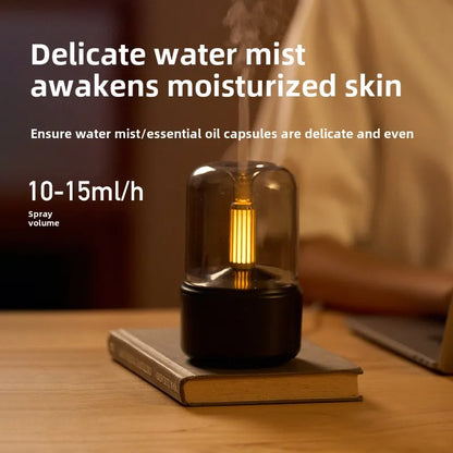 Aromatherapy Humidifier - Ultrasonic USB Air Humidifier with Candlelight Design for Sleep Aid - ZOOMNSTORE