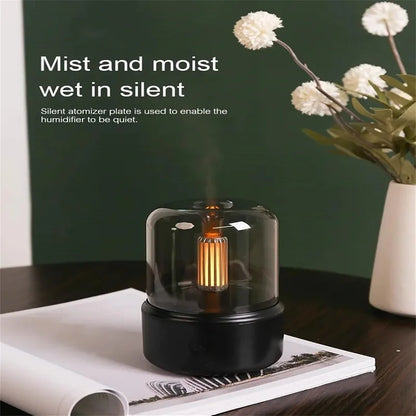 Aromatherapy Humidifier - Ultrasonic USB Air Humidifier with Candlelight Design for Sleep Aid - ZOOMNSTORE