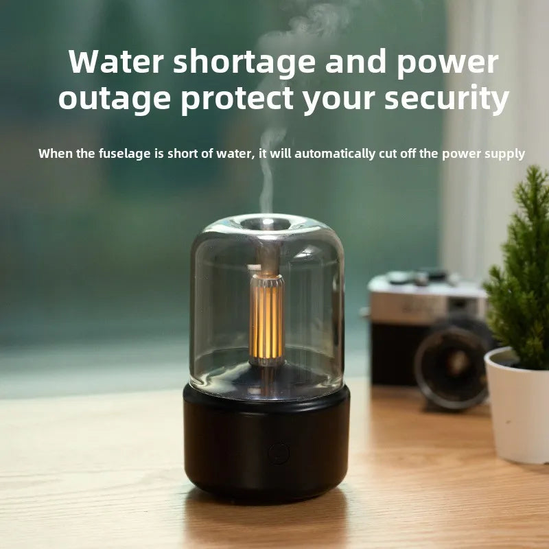 Aromatherapy Humidifier - Ultrasonic USB Air Humidifier with Candlelight Design for Sleep Aid - ZOOMNSTORE