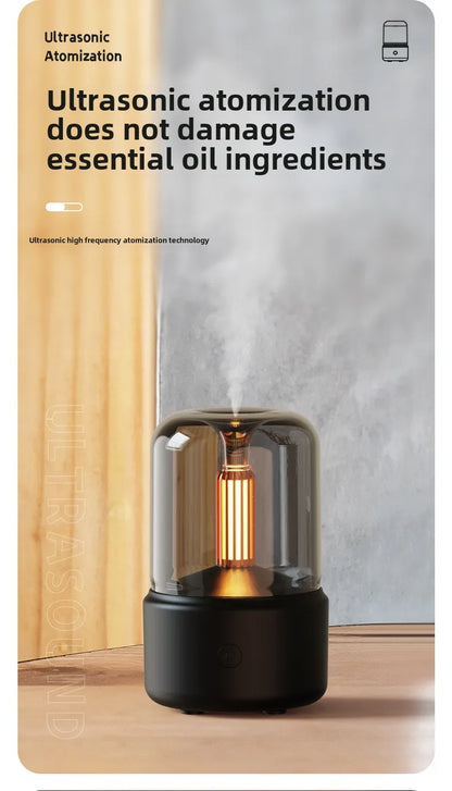 Aromatherapy Humidifier - Ultrasonic USB Air Humidifier with Candlelight Design for Sleep Aid - ZOOMNSTORE