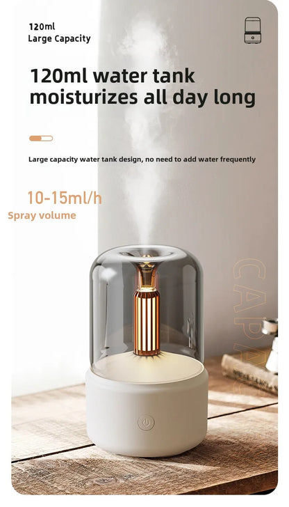 Aromatherapy Humidifier - Ultrasonic USB Air Humidifier with Candlelight Design for Sleep Aid - ZOOMNSTORE