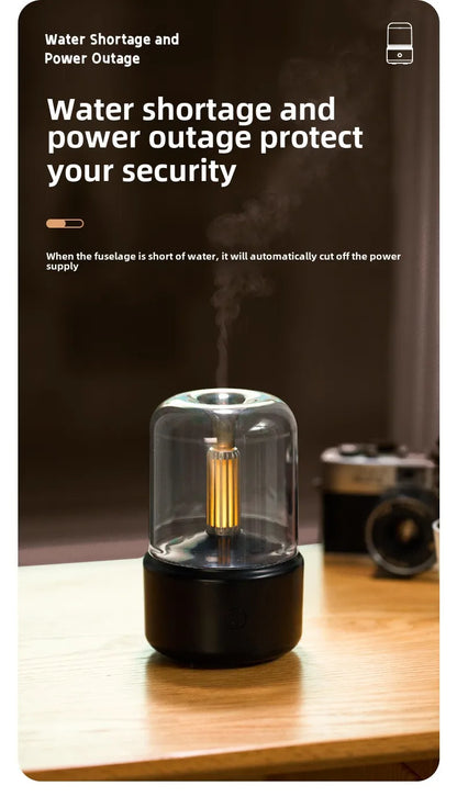 Aromatherapy Humidifier - Ultrasonic USB Air Humidifier with Candlelight Design for Sleep Aid - ZOOMNSTORE