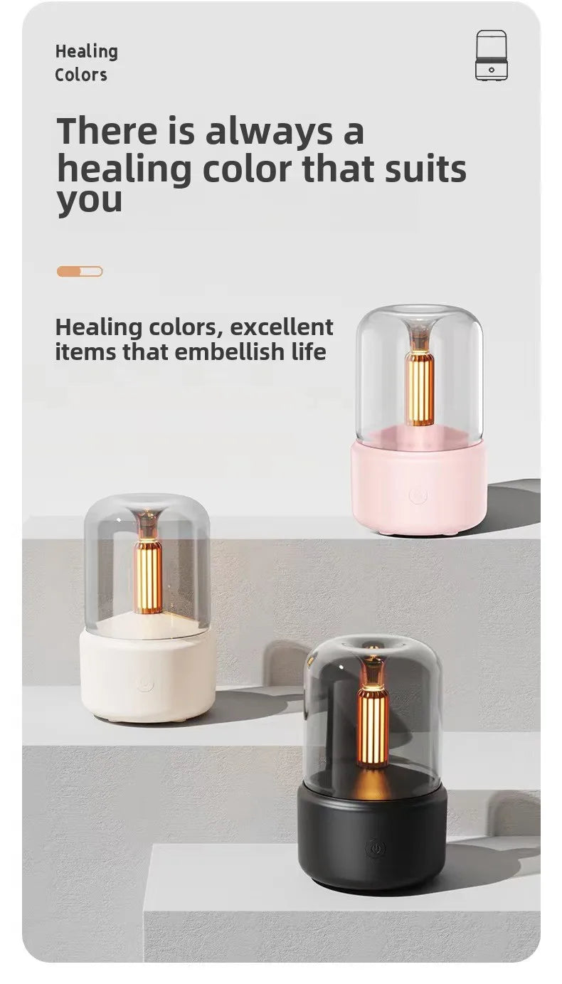 Aromatherapy Humidifier - Ultrasonic USB Air Humidifier with Candlelight Design for Sleep Aid - ZOOMNSTORE