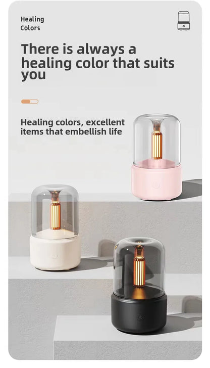 Aromatherapy Humidifier - Ultrasonic USB Air Humidifier with Candlelight Design for Sleep Aid - ZOOMNSTORE