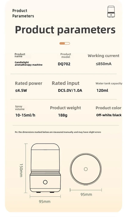 Aromatherapy Humidifier - Ultrasonic USB Air Humidifier with Candlelight Design for Sleep Aid - ZOOMNSTORE