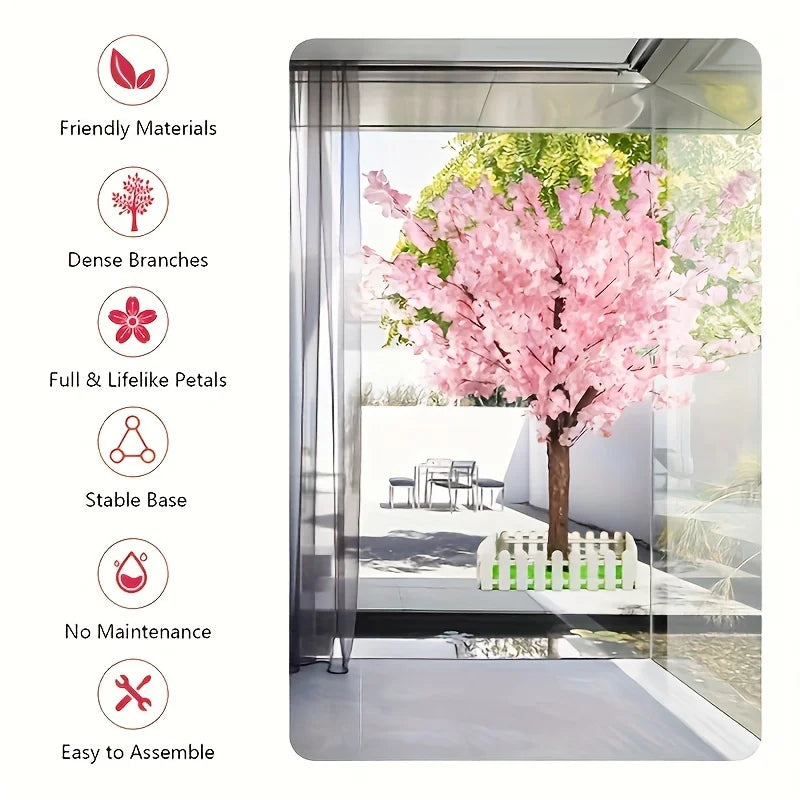 Handmade Pink Cherry Blossom Tree - Artificial IndoorOutdoor Decor for Weddings and Parties - ZOOMNSTORE