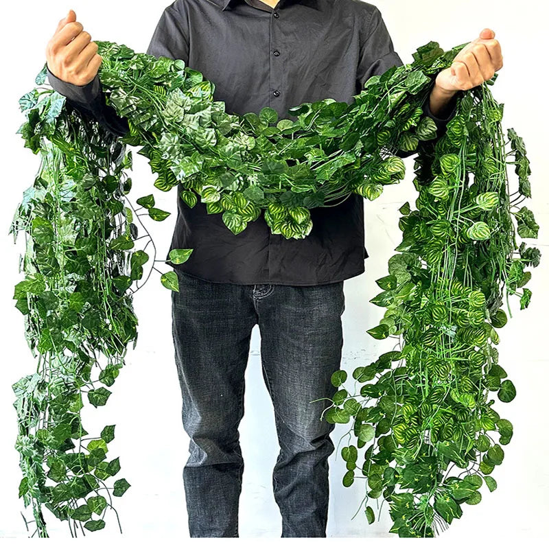 Artificial Green Ivy Leaf Garland - 21M Hanging Vine for Home Decor Wedding Party DIY - ZOOMNSTORE