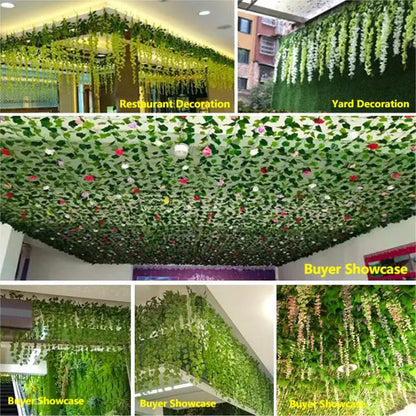 Artificial Green Ivy Leaf Garland - 21M Hanging Vine for Home Decor Wedding Party DIY - ZOOMNSTORE
