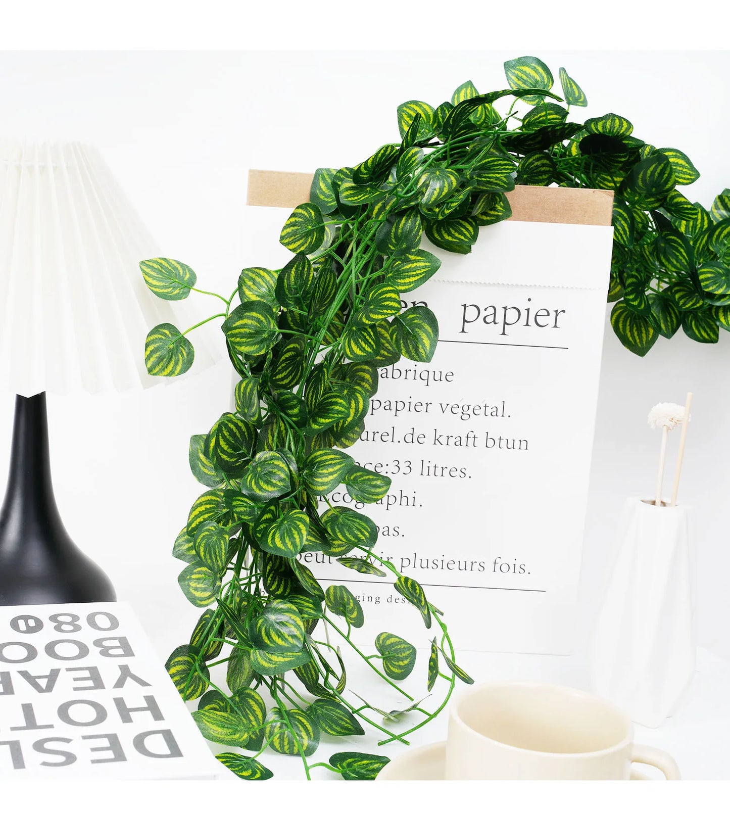Artificial Green Ivy Leaf Garland - 21M Hanging Vine for Home Decor Wedding Party DIY - ZOOMNSTORE