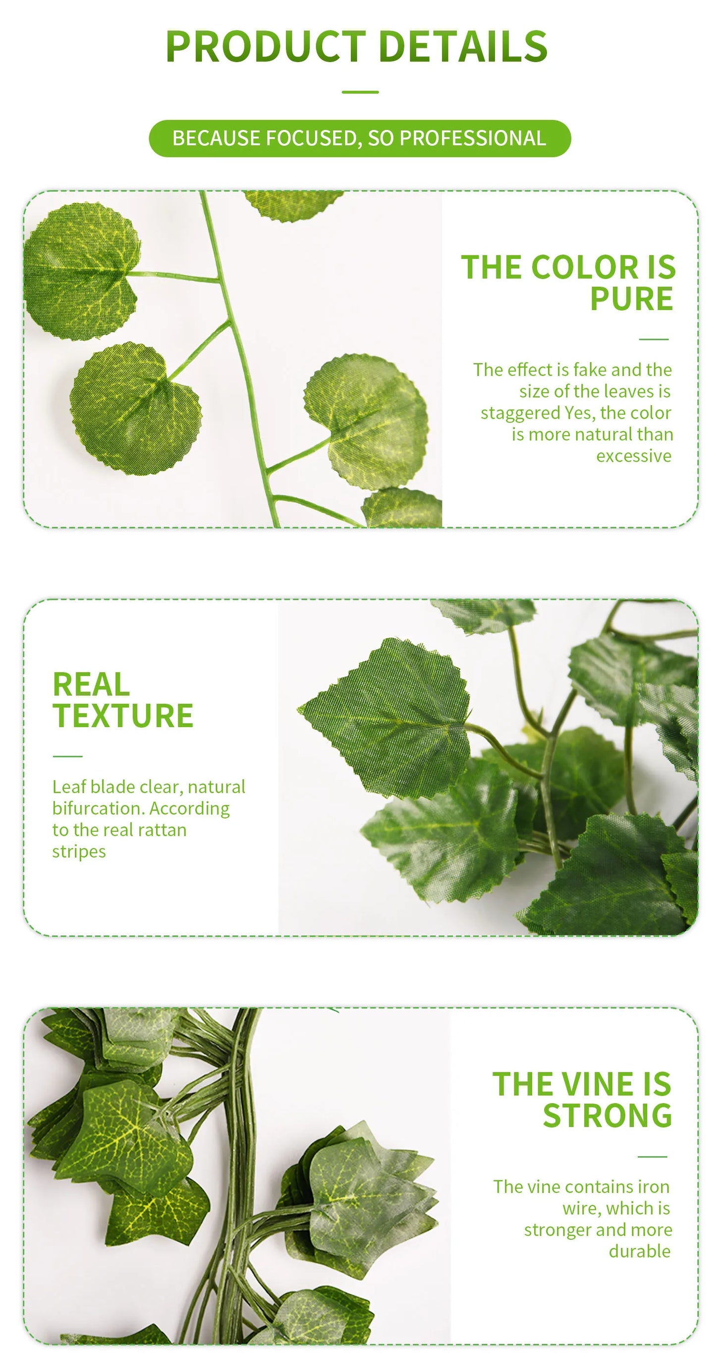 Artificial Green Ivy Leaf Garland - 21M Hanging Vine for Home Decor Wedding Party DIY - ZOOMNSTORE