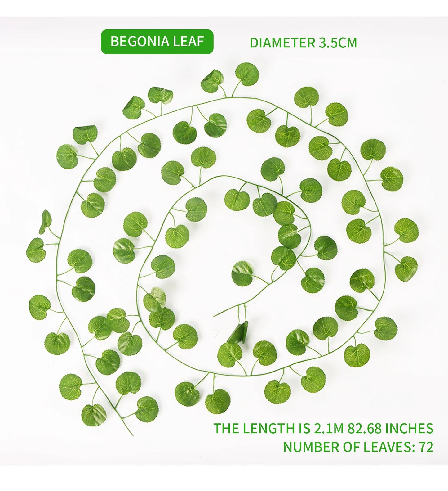 Artificial Green Ivy Leaf Garland - 21M Hanging Vine for Home Decor Wedding Party DIY - ZOOMNSTORE