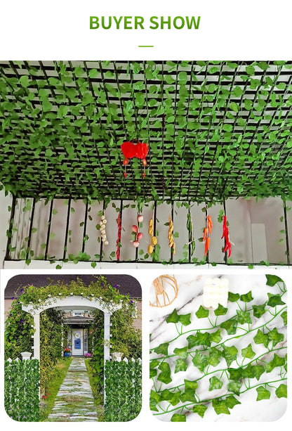 Artificial Green Ivy Leaf Garland - 21M Hanging Vine for Home Decor Wedding Party DIY - ZOOMNSTORE