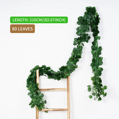Artificial Green Ivy Leaf Garland - 21M Hanging Vine for Home Decor Wedding Party DIY - ZOOMNSTORE
