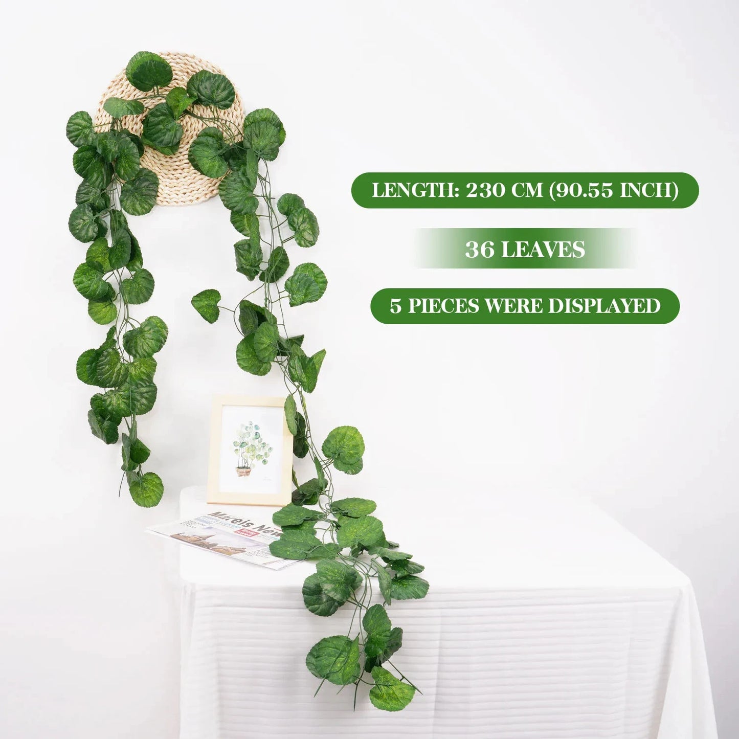 Artificial Green Ivy Leaf Garland - 21M Hanging Vine for Home Decor Wedding Party DIY - ZOOMNSTORE