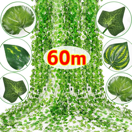 Artificial Ivy Leaf Garland - Green Rattan Vine for Home Decor Weddings and Parties - ZOOMNSTORE