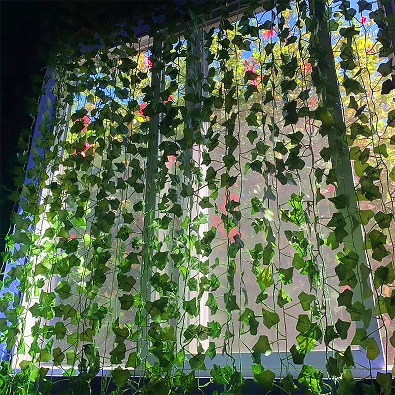 Artificial Ivy Leaf Garland - Green Rattan Vine for Home Decor Weddings and Parties - ZOOMNSTORE