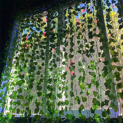 Artificial Ivy Leaf Garland - Green Rattan Vine for Home Decor Weddings and Parties - ZOOMNSTORE