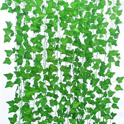 Artificial Ivy Leaf Garland - Green Rattan Vine for Home Decor Weddings and Parties - ZOOMNSTORE