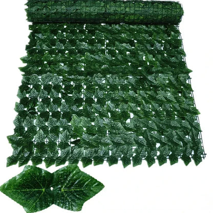 Artificial Ivy Privacy Fence Panels - Green Leaf Outdoor Decoration 1x3m - ZOOMNSTORE