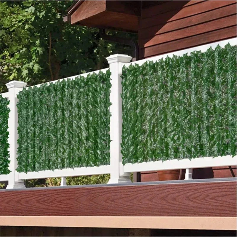 Artificial Ivy Privacy Fence Panels - Green Leaf Outdoor Decoration 1x3m - ZOOMNSTORE