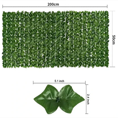 Artificial Ivy Privacy Fence Panels - Green Leaf Outdoor Decoration 1x3m - ZOOMNSTORE