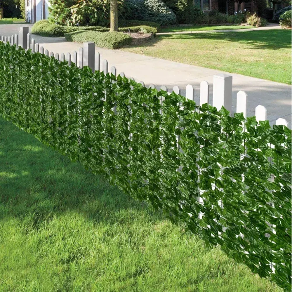 Artificial Ivy Privacy Fence Panels - Green Leaf Outdoor Decoration 1x3m - ZOOMNSTORE