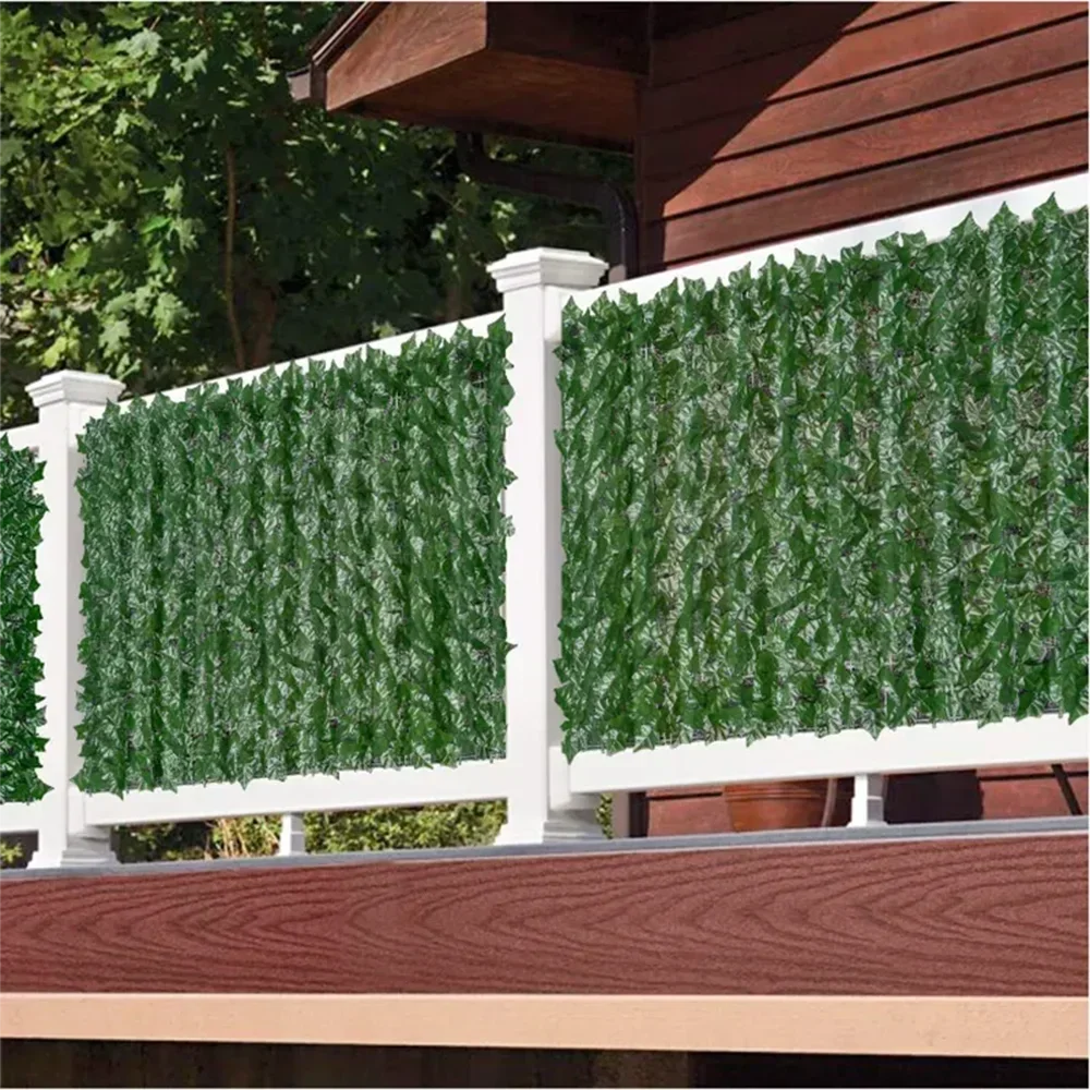 Artificial Ivy Privacy Fence Panels - Green Leaf Outdoor Decoration 1x3m - ZOOMNSTORE