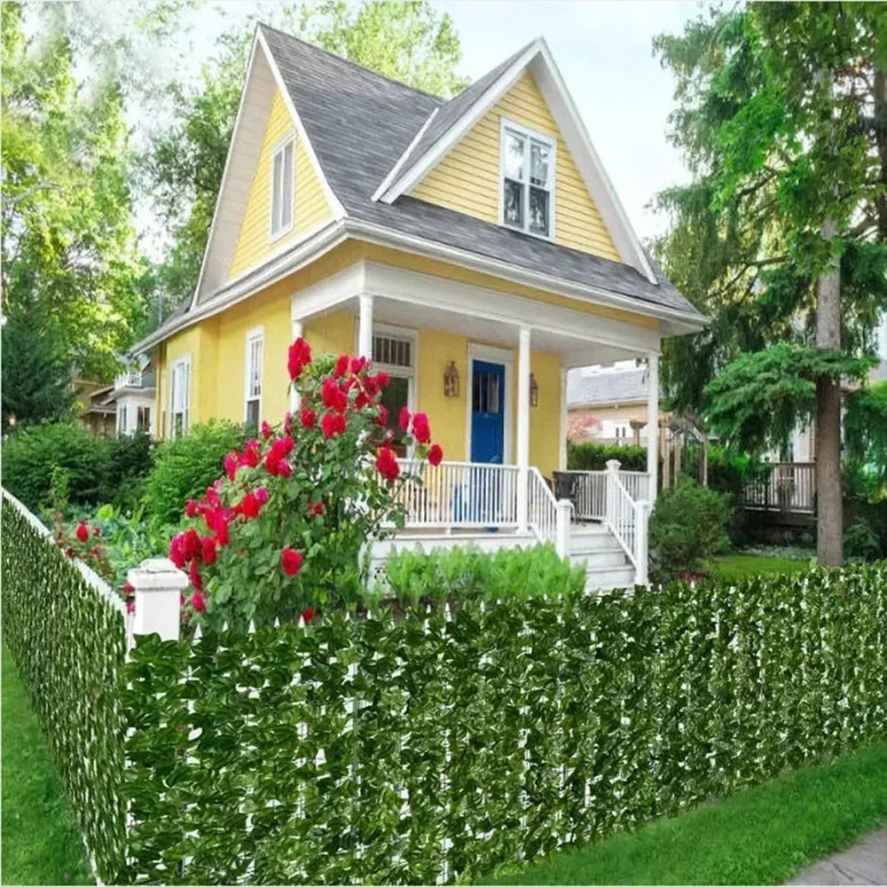 Artificial Ivy Privacy Fence Panels - Green Leaf Outdoor Decoration 1x3m - ZOOMNSTORE