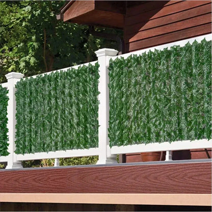Artificial Ivy Privacy Fence Panels - Green Leaf Outdoor Decoration 1x3m - ZOOMNSTORE