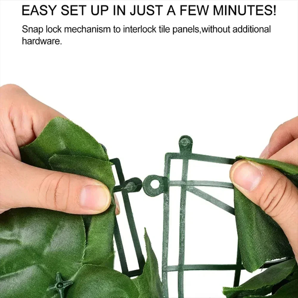 Artificial Ivy Privacy Fence Panels - Green Leaf Outdoor Decoration 1x3m - ZOOMNSTORE