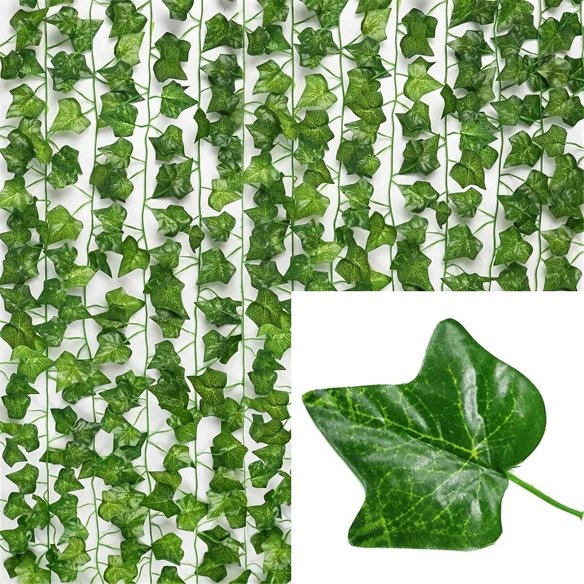 Artificial Ivy Leaf Garland - Green Rattan Vine for Home Decor Weddings and Parties - ZOOMNSTORE