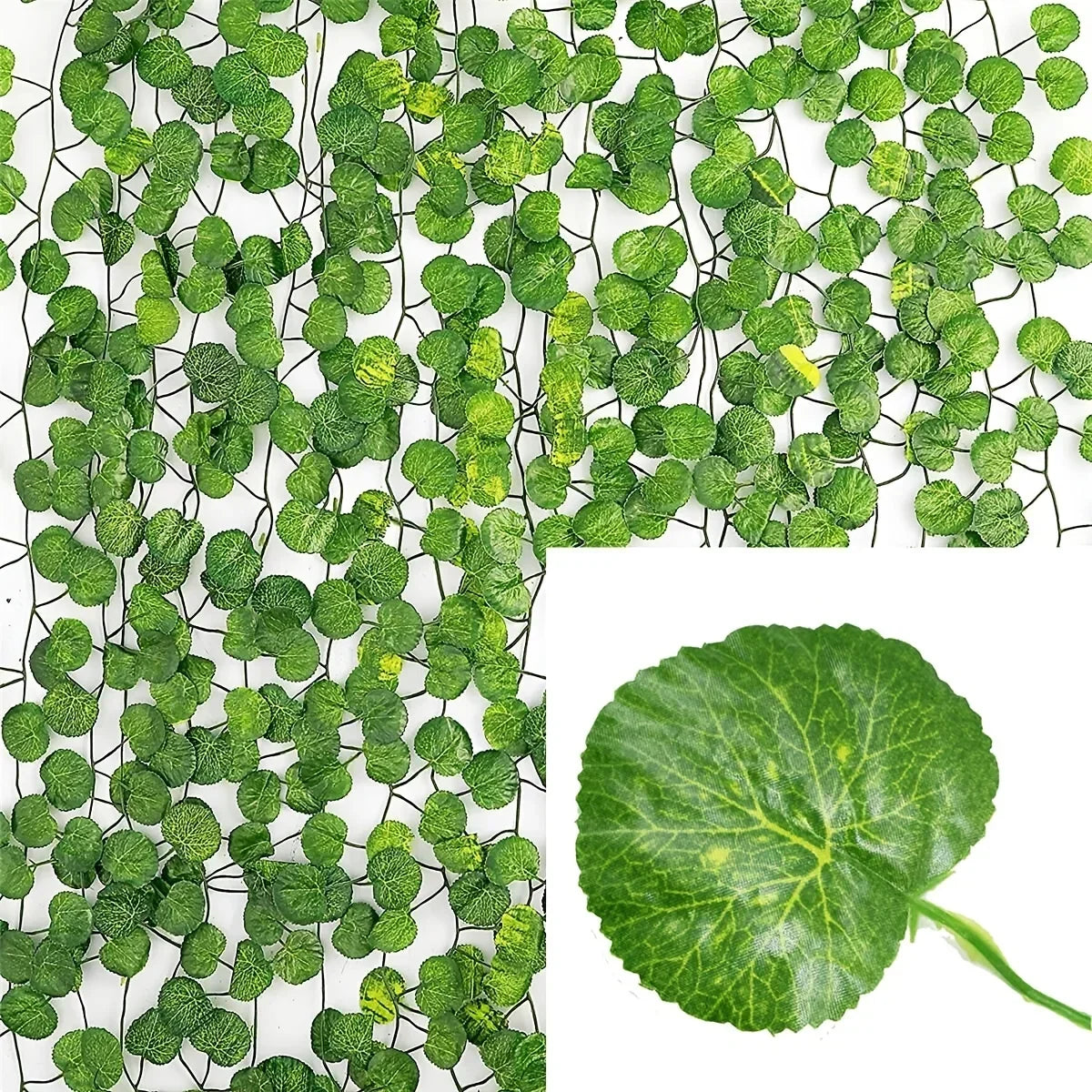 Artificial Ivy Leaf Garland - Green Rattan Vine for Home Decor Weddings and Parties - ZOOMNSTORE