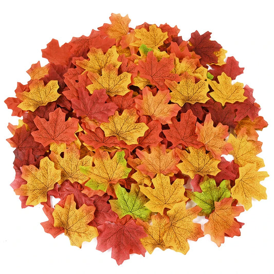 Artificial Maple Leaves - Autumn Silk Fall Decor for Thanksgiving Halloween Christmas Weddings and Crafts - ZOOMNSTORE