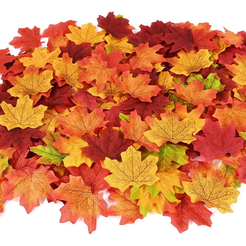 Artificial Maple Leaves - Autumn Silk Fall Decor for Thanksgiving Halloween Christmas Weddings and Crafts - ZOOMNSTORE