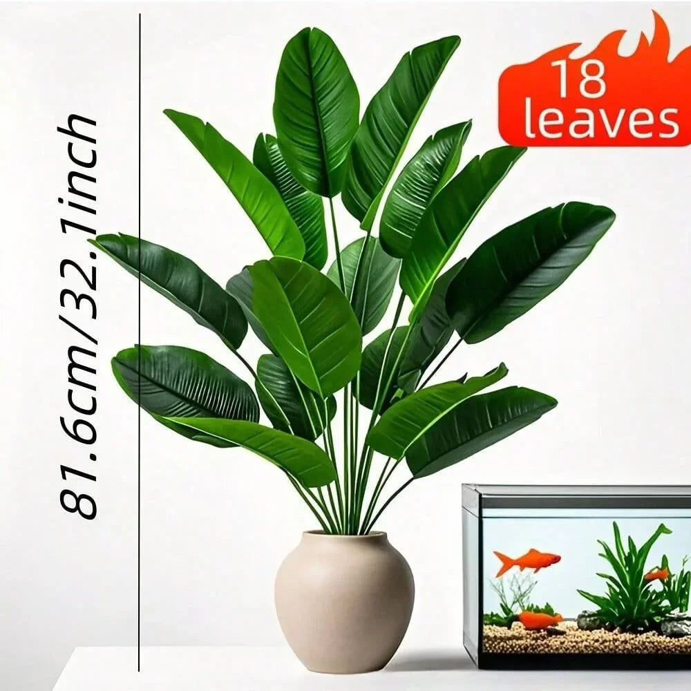 Large Tropical Palm Tree - 18 Leaves Artificial Banana Plant for Home Garden Decor - ZOOMNSTORE