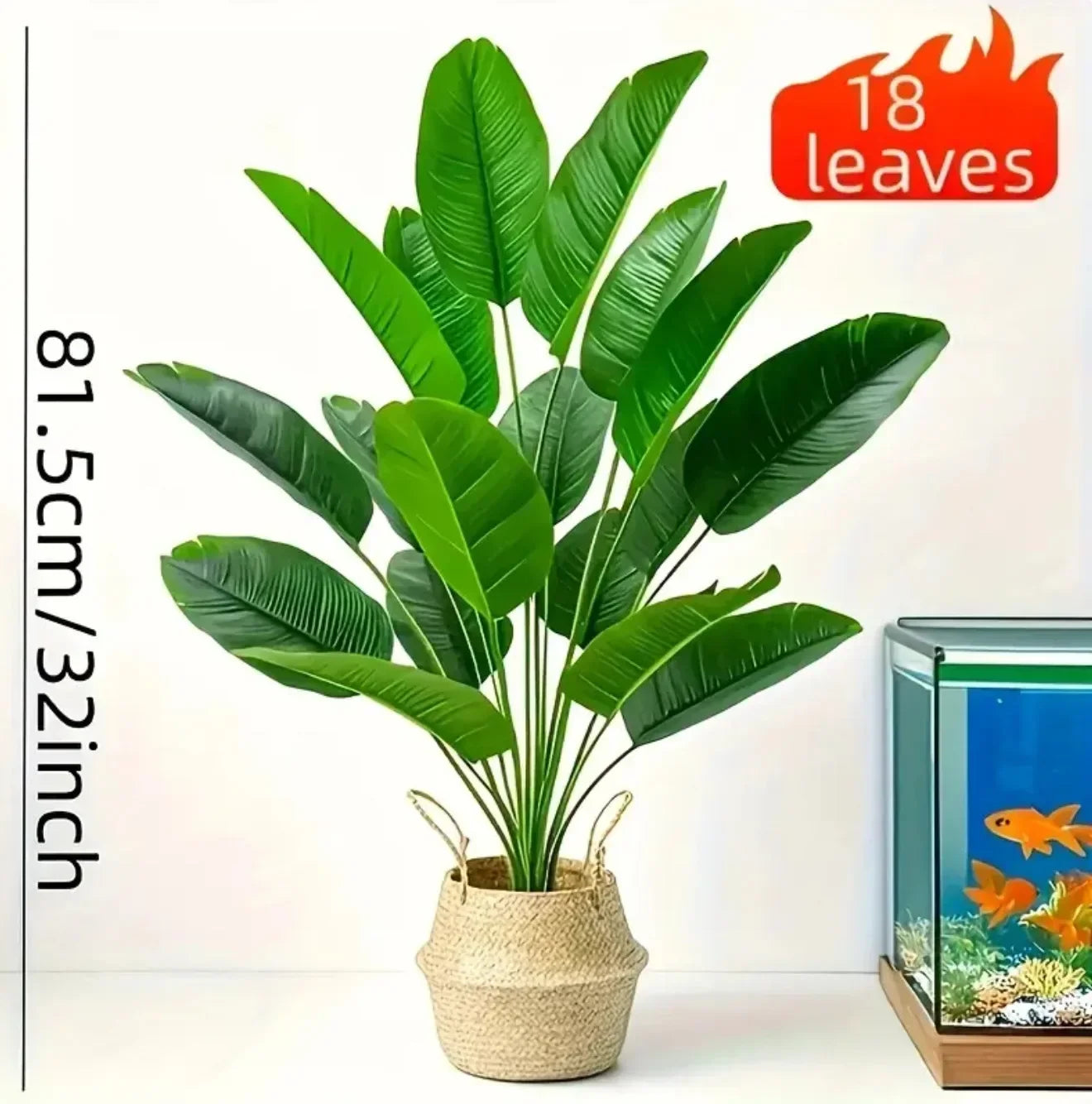 Large Tropical Palm Tree - 18 Leaves Artificial Banana Plant for Home Garden Decor - ZOOMNSTORE