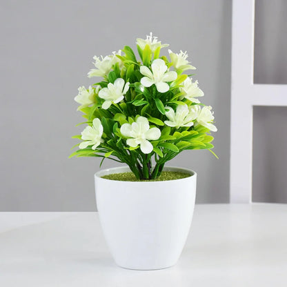 Artificial Bonsai Plant - Small Potted Flower Ornament for Home Wedding Office Decor - ZOOMNSTORE