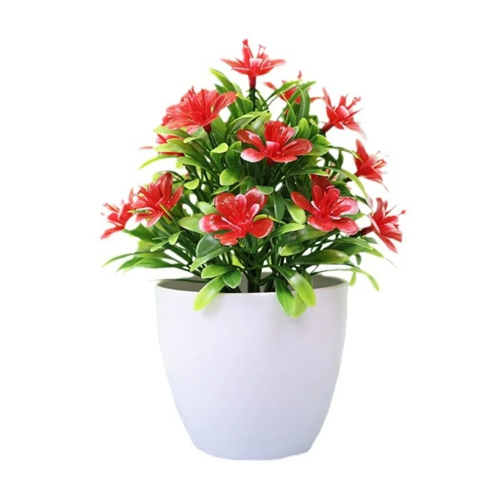 Artificial Bonsai Plant - Small Potted Flower Ornament for Home Wedding Office Decor - ZOOMNSTORE