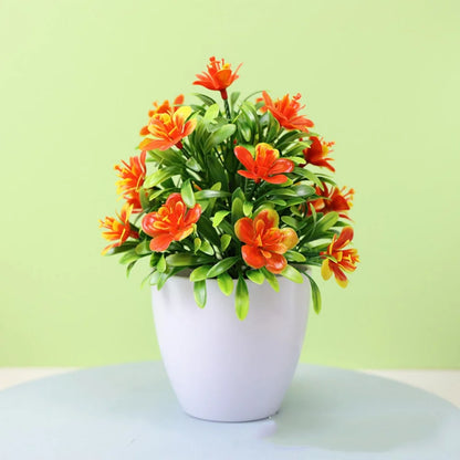Artificial Bonsai Plant - Small Potted Flower Ornament for Home Wedding Office Decor - ZOOMNSTORE