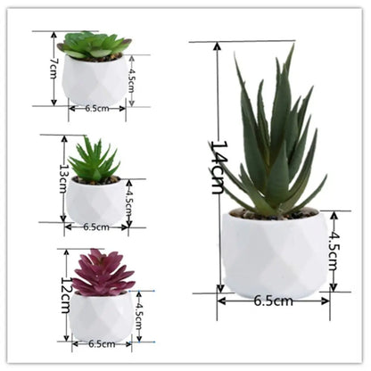 Artificial Succulent Bonsai Plants - Mini Evergreen Cactus Decor - ZOOMNSTORE