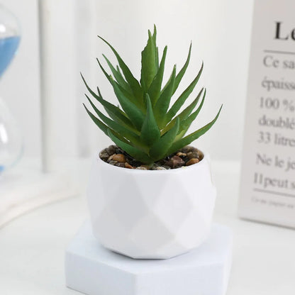 Artificial Succulent Bonsai Plants - Mini Evergreen Cactus Decor - ZOOMNSTORE