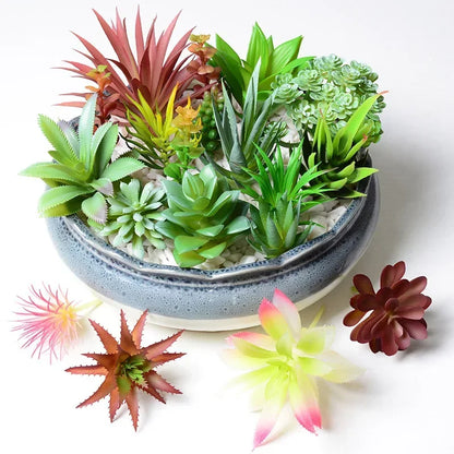 Artificial Succulent Plants - 12pcs Faux Green Bonsai Decor for Home  Garden - ZOOMNSTORE