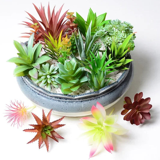 Artificial Succulent Plants - 12pcs Faux Green Bonsai Decor for Home  Garden - ZOOMNSTORE