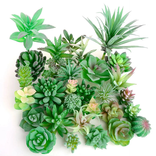 Green Artificial Succulents - Flocking Home Garden Decoration - ZOOMNSTORE