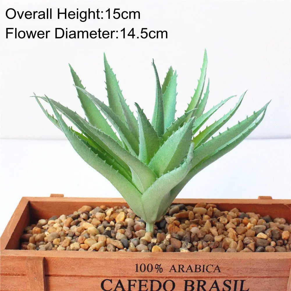 Green Artificial Succulents - Flocking Home Garden Decoration - ZOOMNSTORE