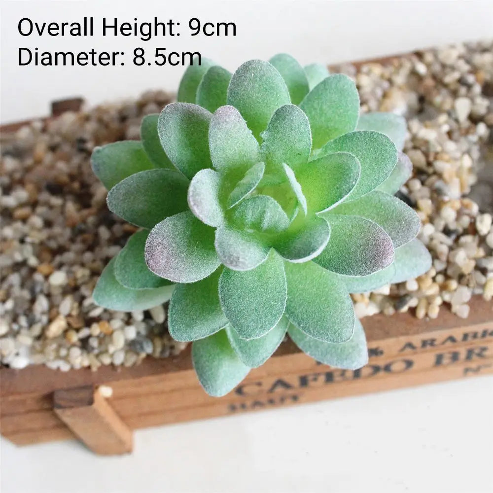 Green Artificial Succulents - Flocking Home Garden Decoration - ZOOMNSTORE