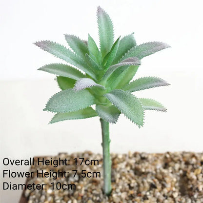 Green Artificial Succulents - Flocking Home Garden Decoration - ZOOMNSTORE