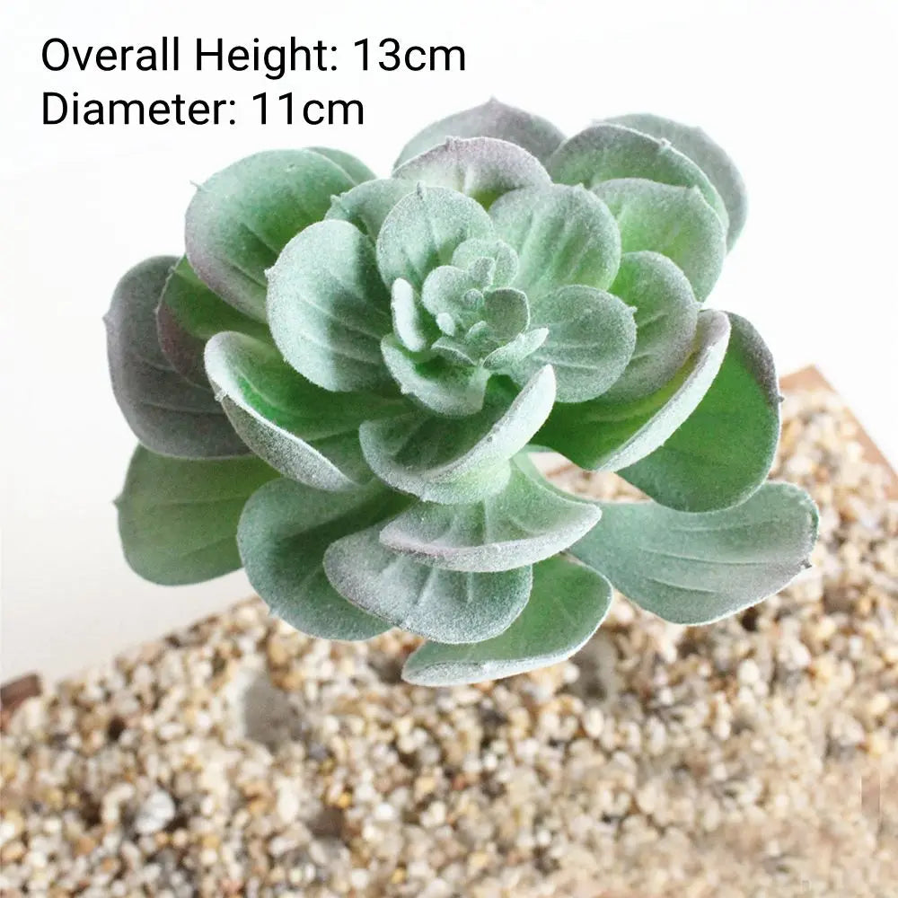 Green Artificial Succulents - Flocking Home Garden Decoration - ZOOMNSTORE