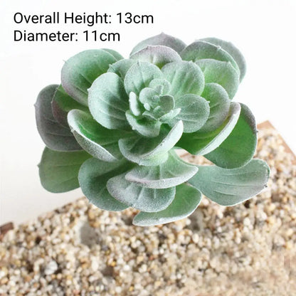 Green Artificial Succulents - Flocking Home Garden Decoration - ZOOMNSTORE